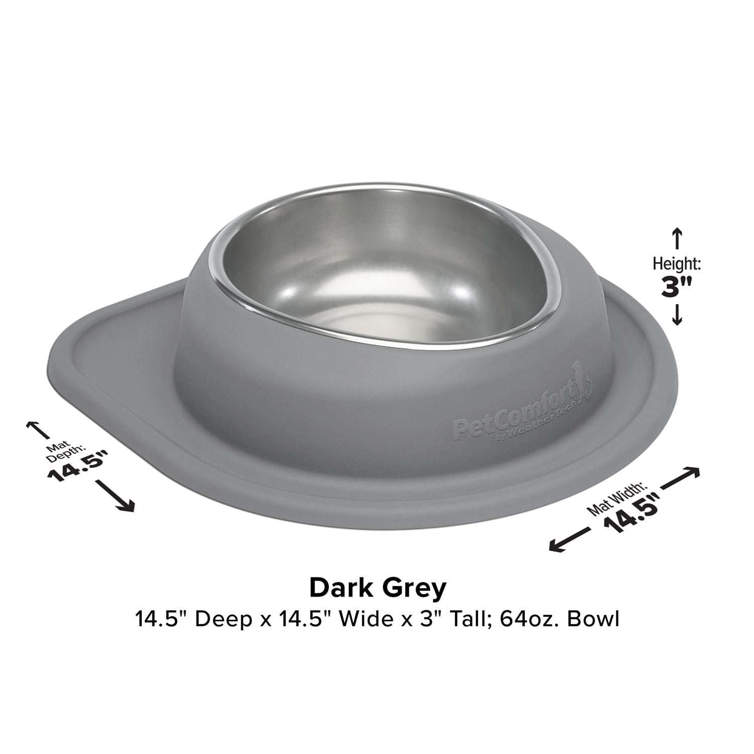 WeatherTech Single Low Pet Feeding System, Stainless Steel