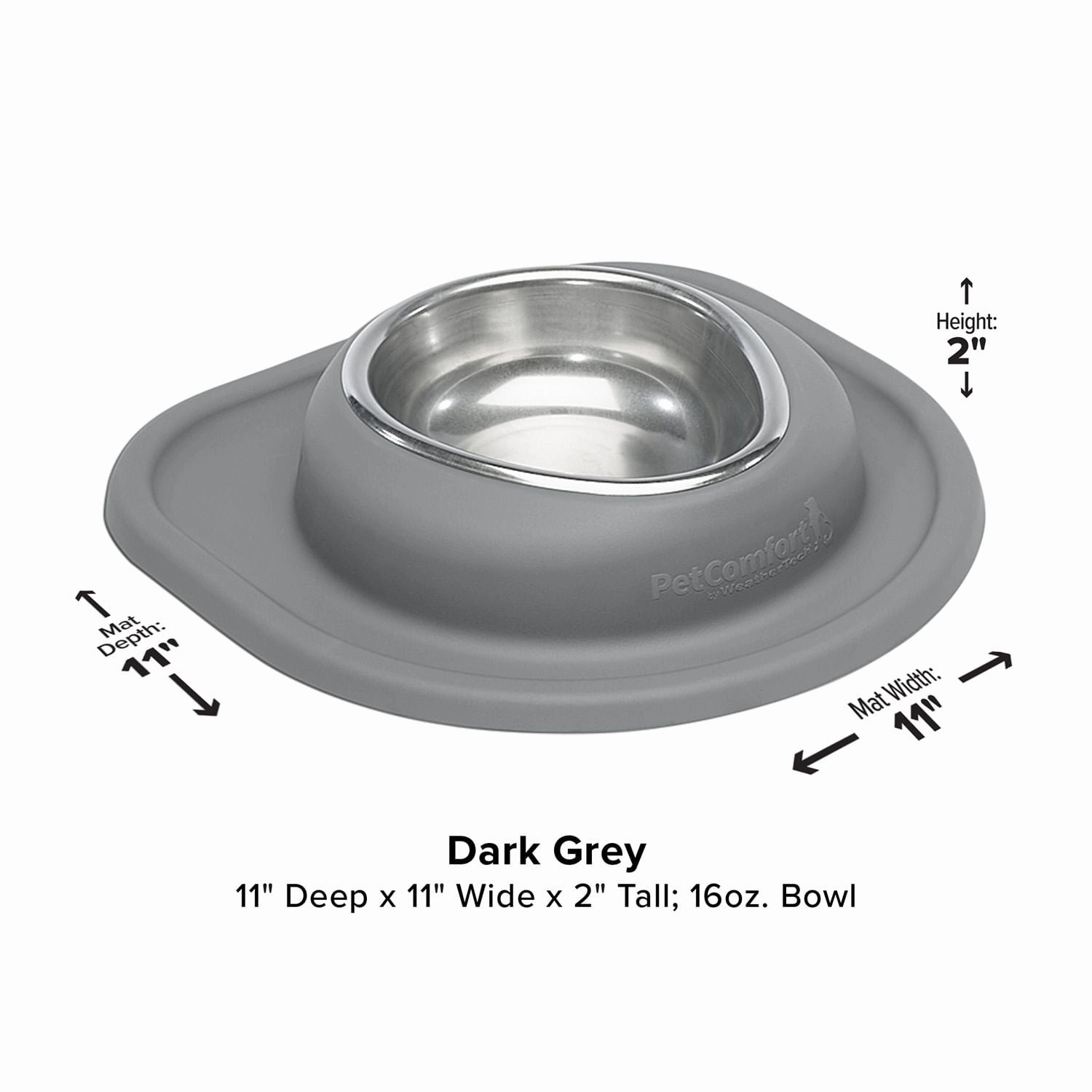 WeatherTech Single Low Pet Feeding System, Stainless Steel