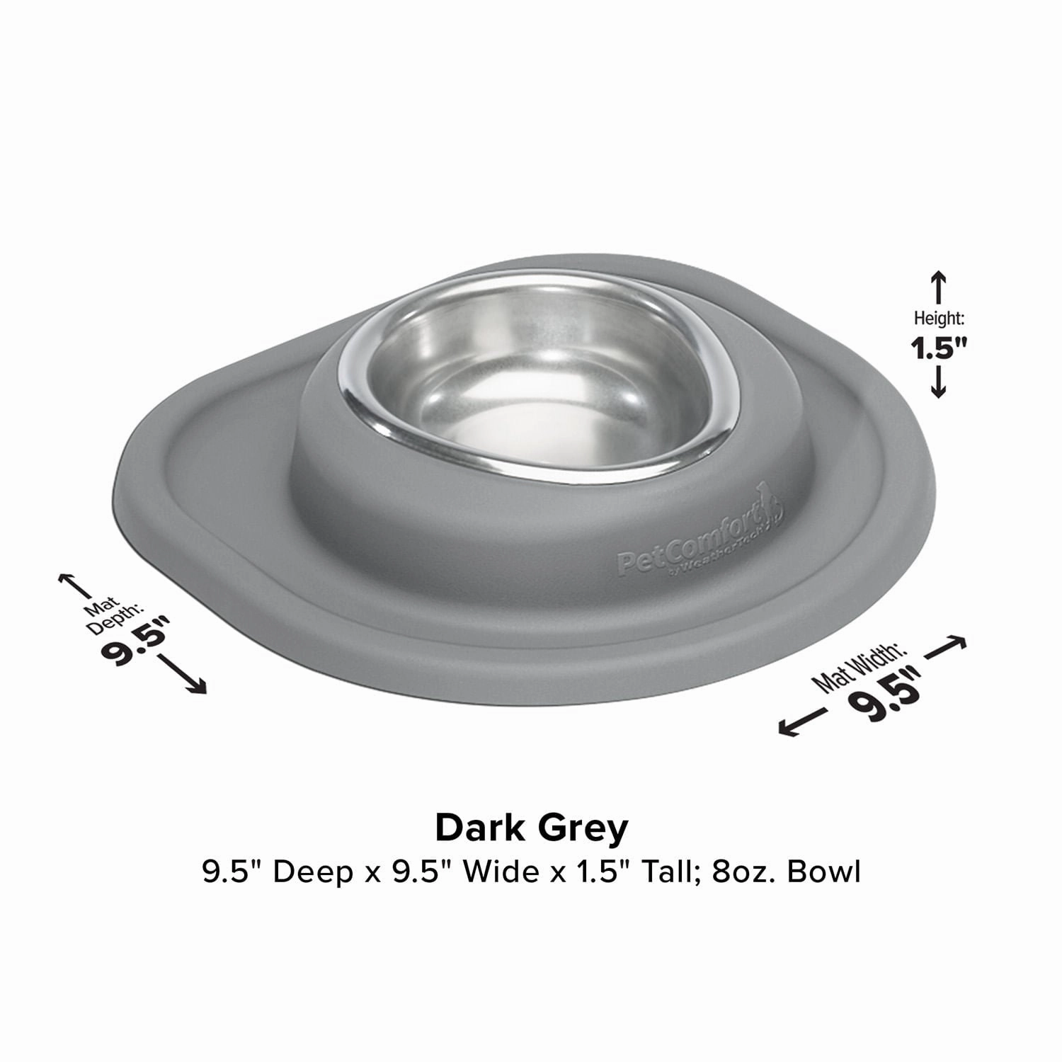 WeatherTech Single Low Pet Feeding System, Stainless Steel