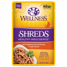 Wellness Cat Healthy Indulgence Shreds - Skipjack Tuna & Shrimp 3oz