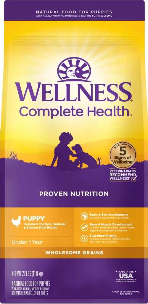 Wellness Complete Health Puppy Chicken, Oatmeal & Salmon Dry Dog Food