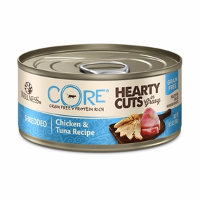 Wellness CORE Hearty Cuts Shredded Chicken & Tuna Grain-Free Canned Cat Food 156g