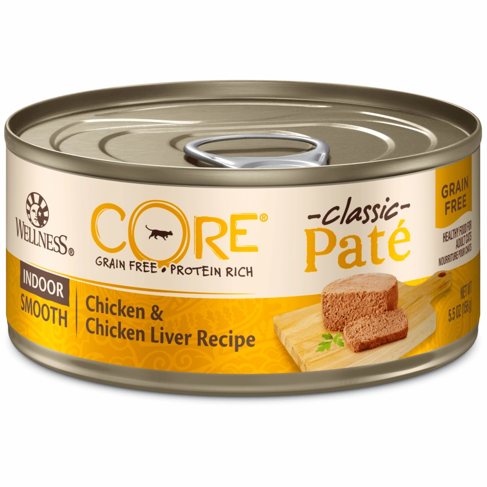 Wellness CORE Natural Grain Free Indoor Chicken and Chicken Liver Smooth Pate Wet Canned Cat Food