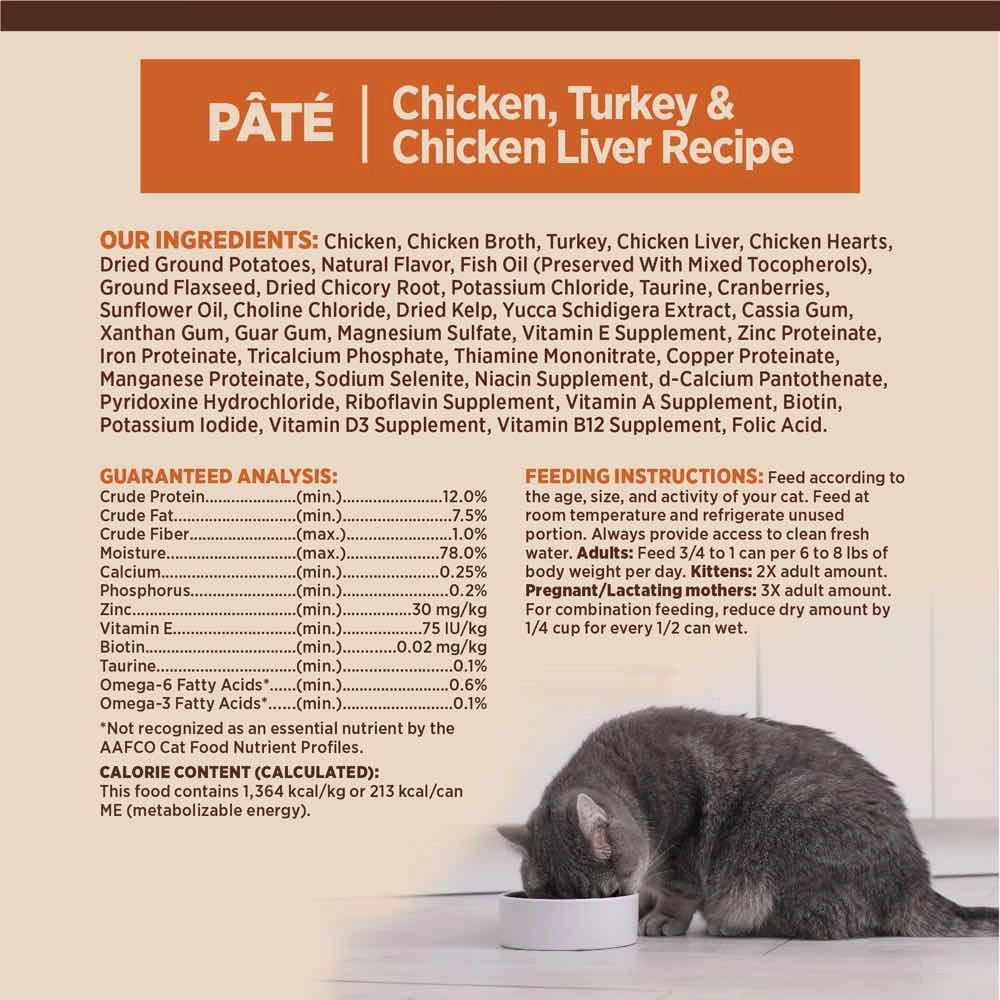 Wellness CORE Pate Chicken, Turkey & Chicken Liver Grain-Free Canned Cat Food 156g