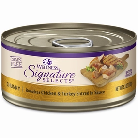Wellness CORE Signature Selects Chunky Chicken & Turkey Grain-Free Canned Cat Food 5.3oz