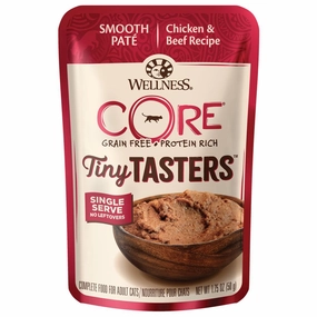 Wellness CORE Tiny Tasters Chicken & Beef Pate Grain-Free Adult Pouch Cat Food 1.75oz
