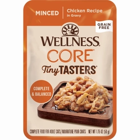 Wellness CORE Tiny Tasters Chicken Minced Grain-Free Adult Pouch Cat Food 1.75oz