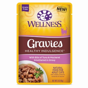 Wellness Healthy Indulgence Gravies Tuna & Mackerel In Gravy Grain-Free Pouch Cat Food 3oz