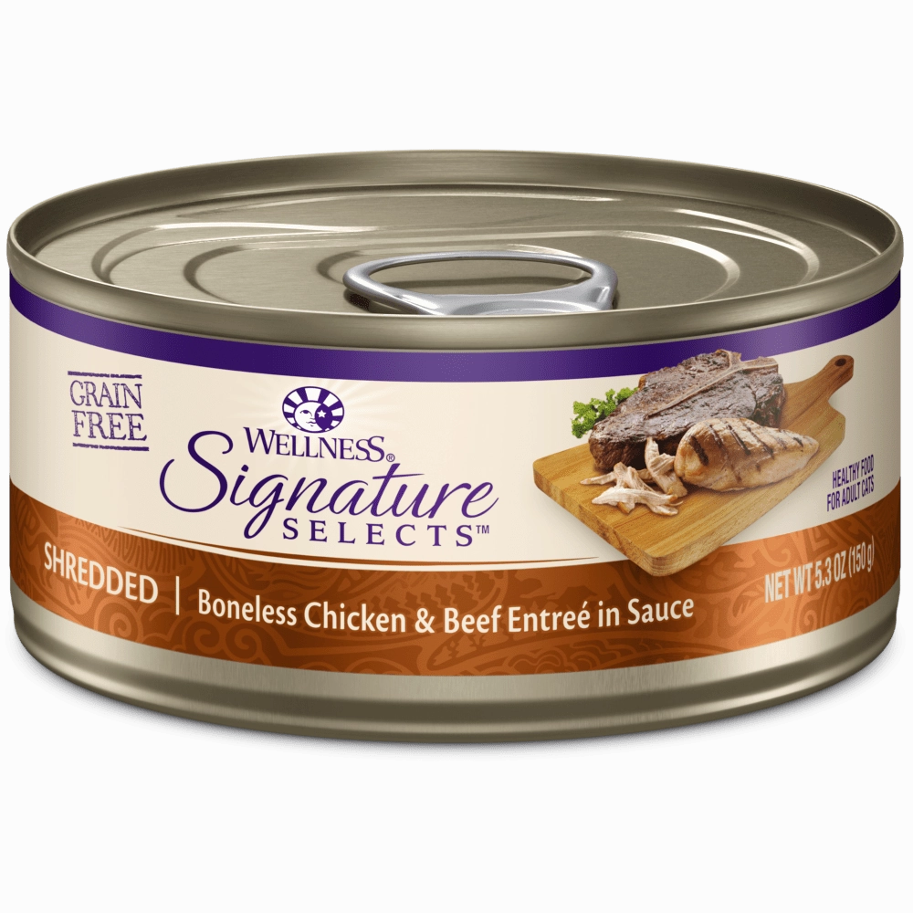 Wellness Signature Selects Grain Free Natural White Meat Chicken and Beef Entree in Sauce Wet Canned Cat Food