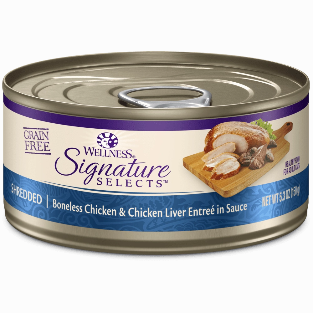 Wellness Signature Selects Grain Free Natural White Meat Chicken and Chicken Liver Entree in Sauce Wet Canned Cat Food