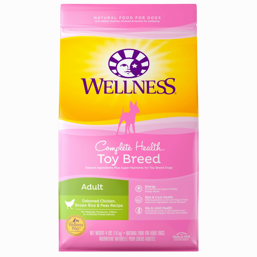 Wellness Toy Breed Complete Health Adult Deboned Chicken, Brown Rice & Peas Recipe Dry Dog Food