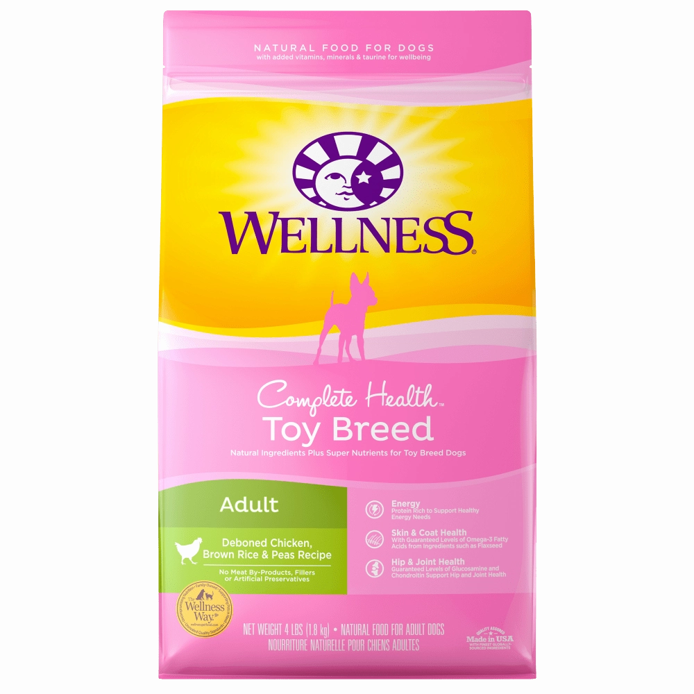 Wellness Toy Breed Complete Health Adult Deboned Chicken, Brown Rice & Peas Recipe Dry Dog Food