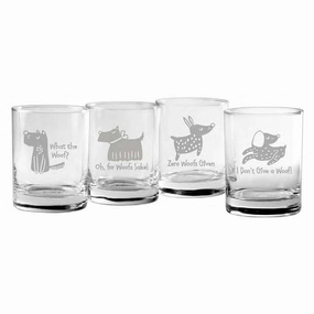 What The Woof Assortment Rock Glasses, Set Of 4