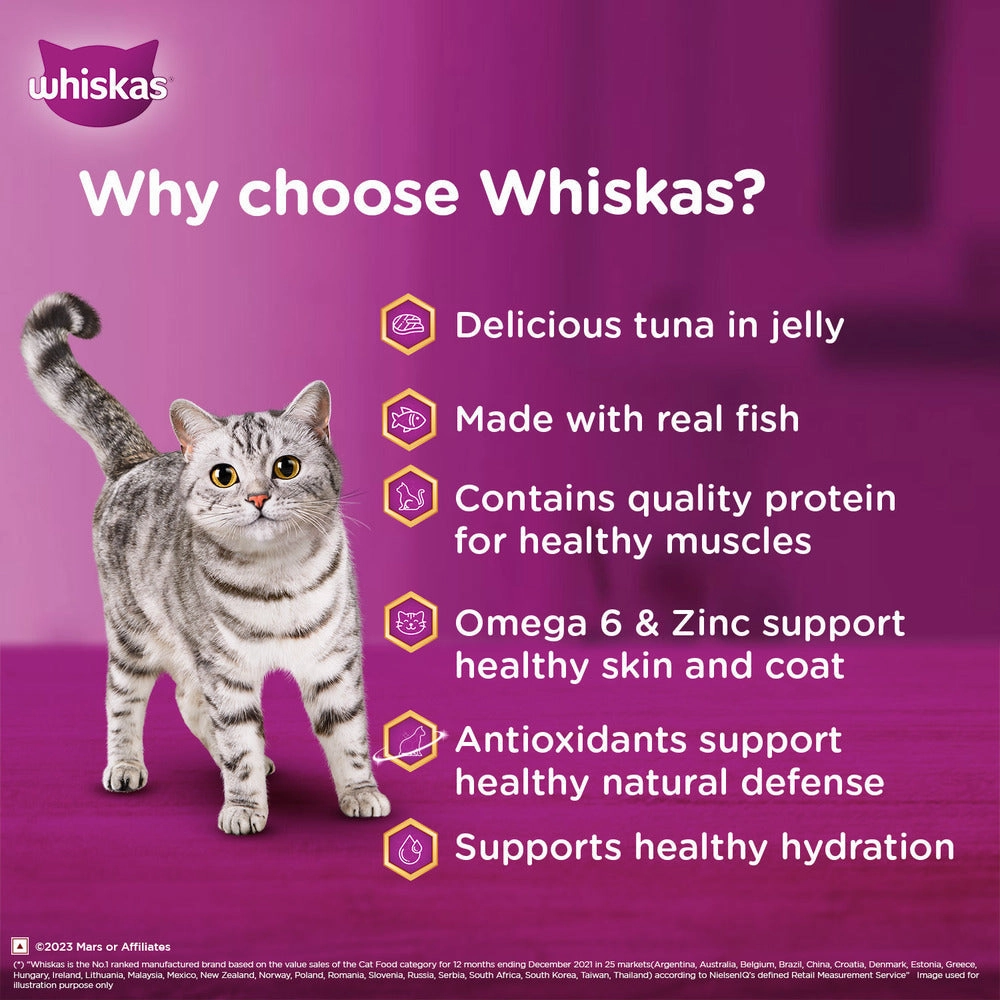 Whiskas Tuna in Jelly Meal and Ocean Fish Adult Cat Wet Food Combo