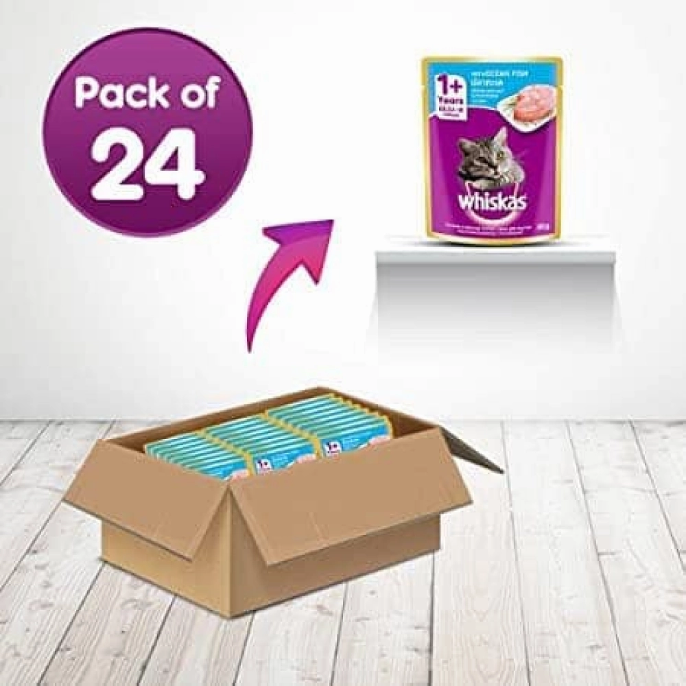 Whiskas Tuna in Jelly Meal and Ocean Fish Adult Cat Wet Food Combo