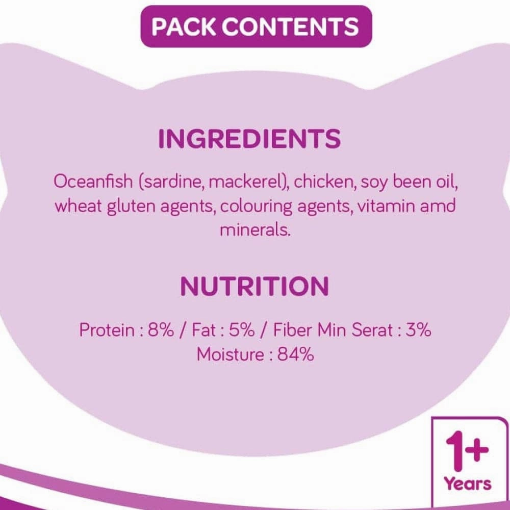 Whiskas Tuna in Jelly Meal and Ocean Fish Adult Cat Wet Food Combo
