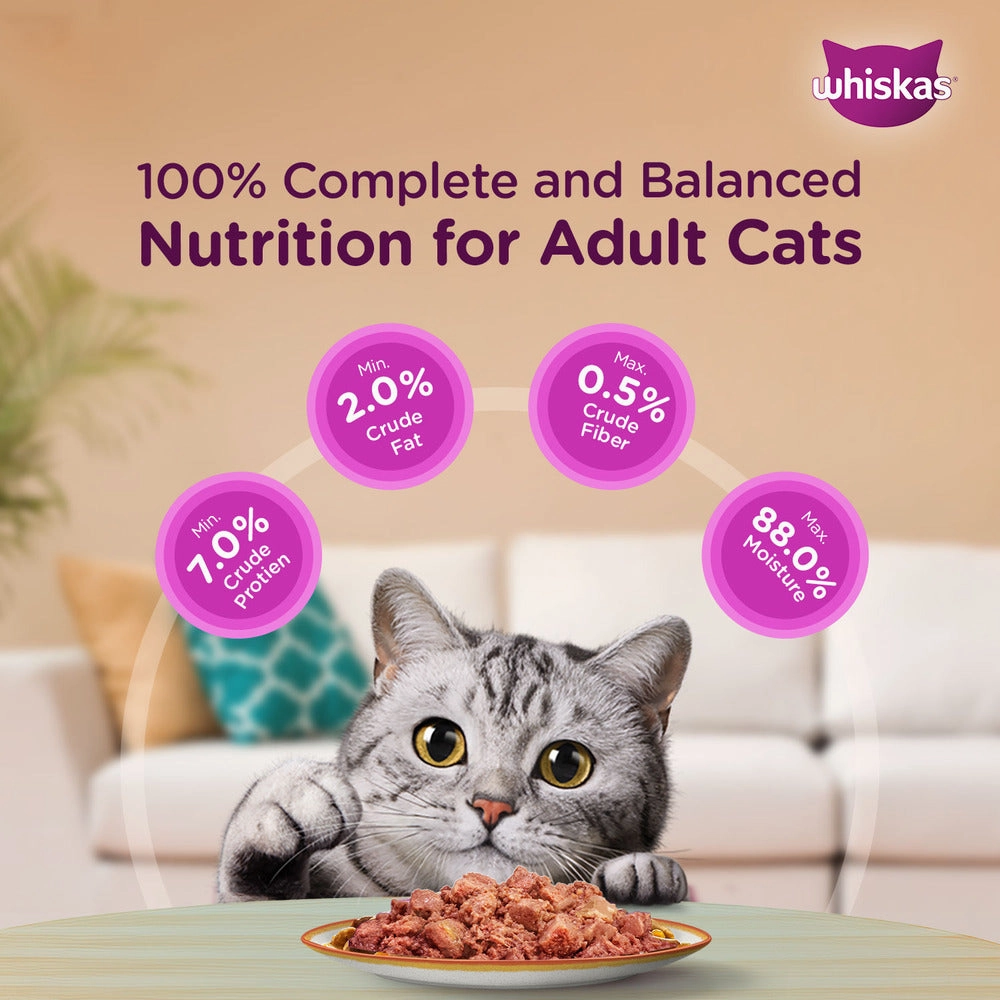 Whiskas Tuna in Jelly Meal and Ocean Fish Adult Cat Wet Food Combo