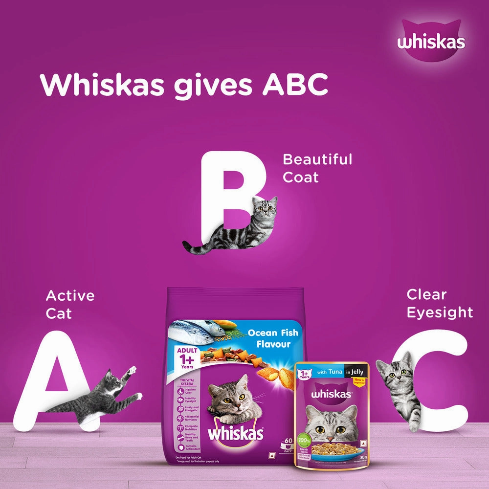 Whiskas Tuna in Jelly Meal and Ocean Fish Adult Cat Wet Food Combo