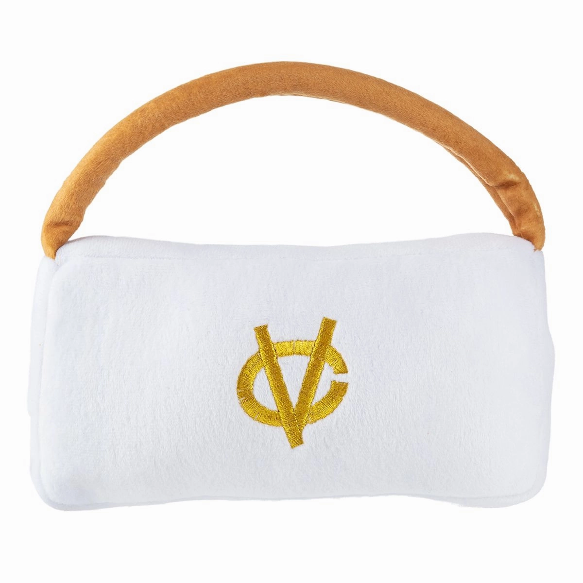 White Chewy Vuiton Handbag Dog Toy