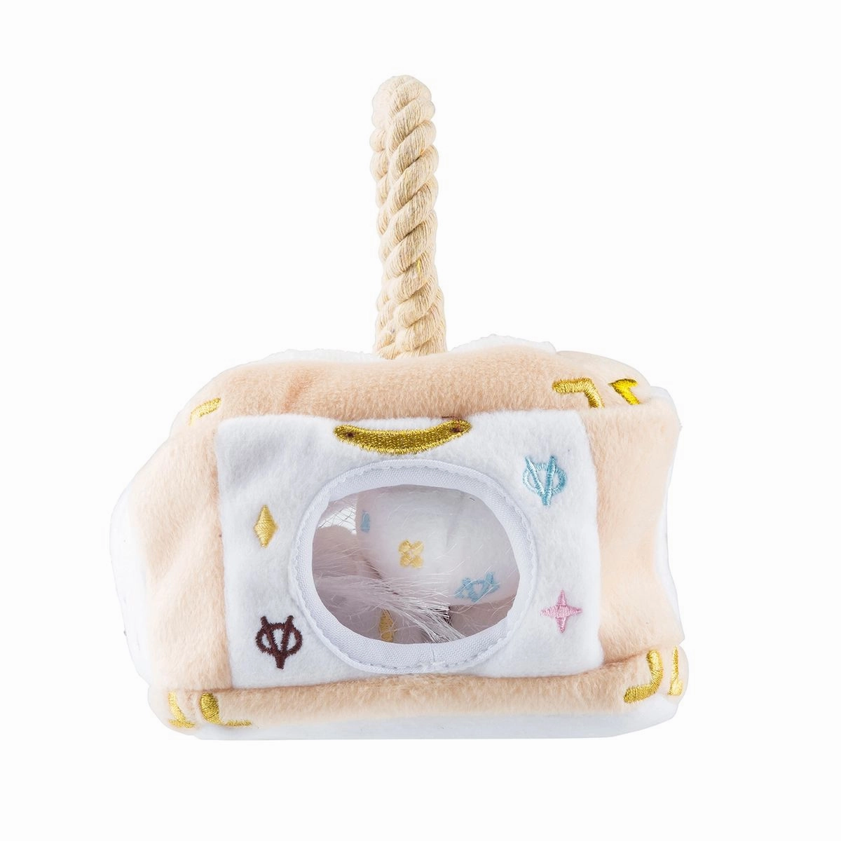 White Chewy Vuiton Trunk Activity House Dog Toy