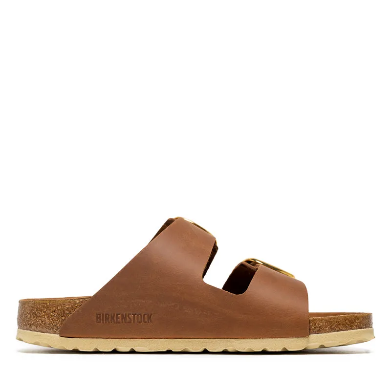 Birkenstock Arizona à grande boucle pour femme en cuir huilé - Cognac