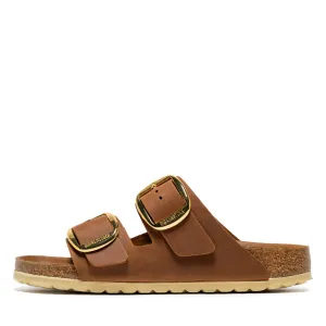 Birkenstock Arizona à grande boucle pour femme en cuir huilé - Cognac