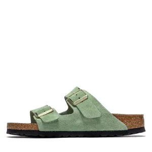 Birkenstock Arizona à semelle souple en daim pour femme - Thé vert
