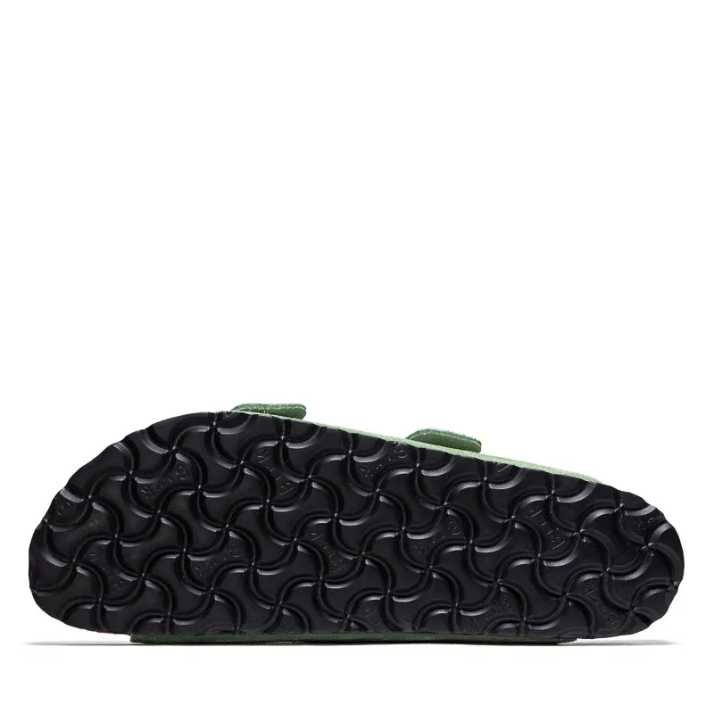 Birkenstock Arizona à semelle souple en daim pour femme - Thé vert