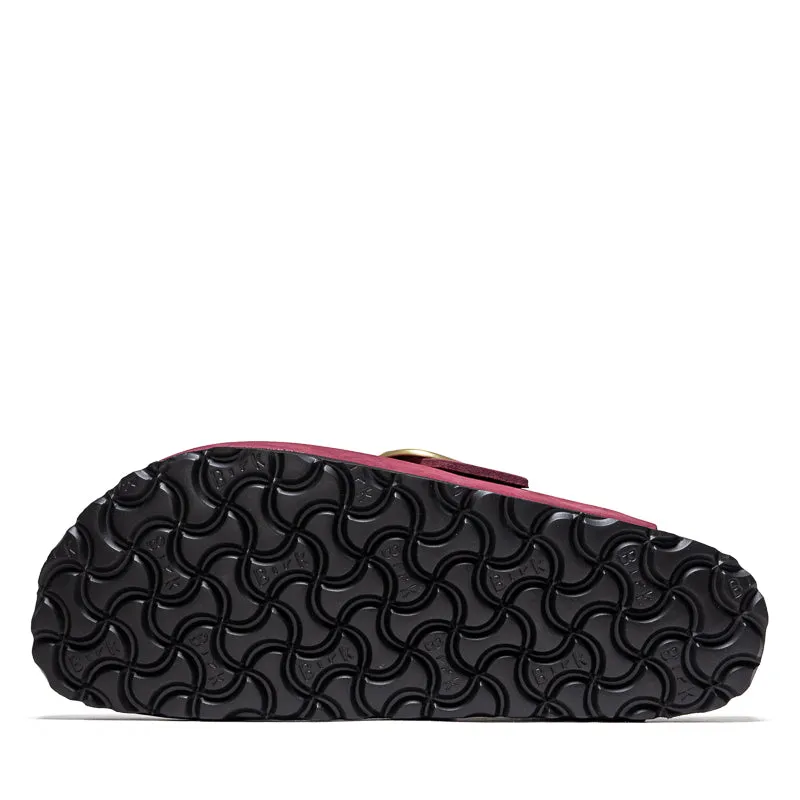 Birkenstock Boston Femme à Grande Boucle en Nubuck - Berry Crush