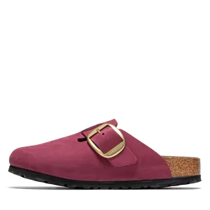 Birkenstock Boston Femme à Grande Boucle en Nubuck - Berry Crush