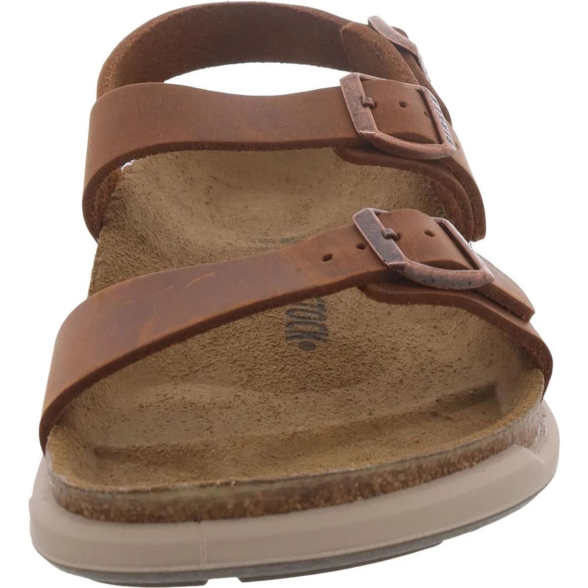 Sandales plateforme femme en cuir à bout rond
