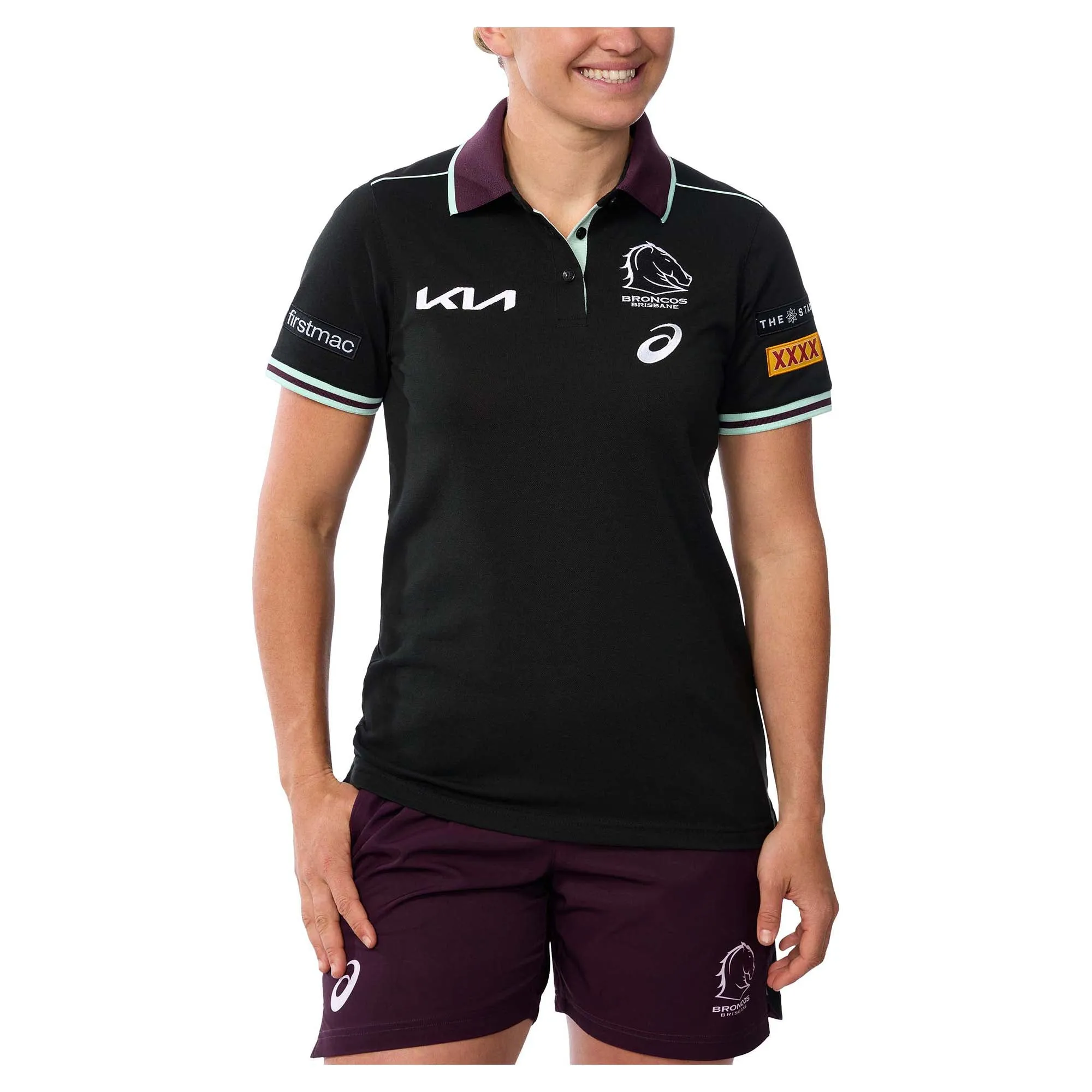 Polo d'équipe 2025 des Brisbane Broncos pour femmes