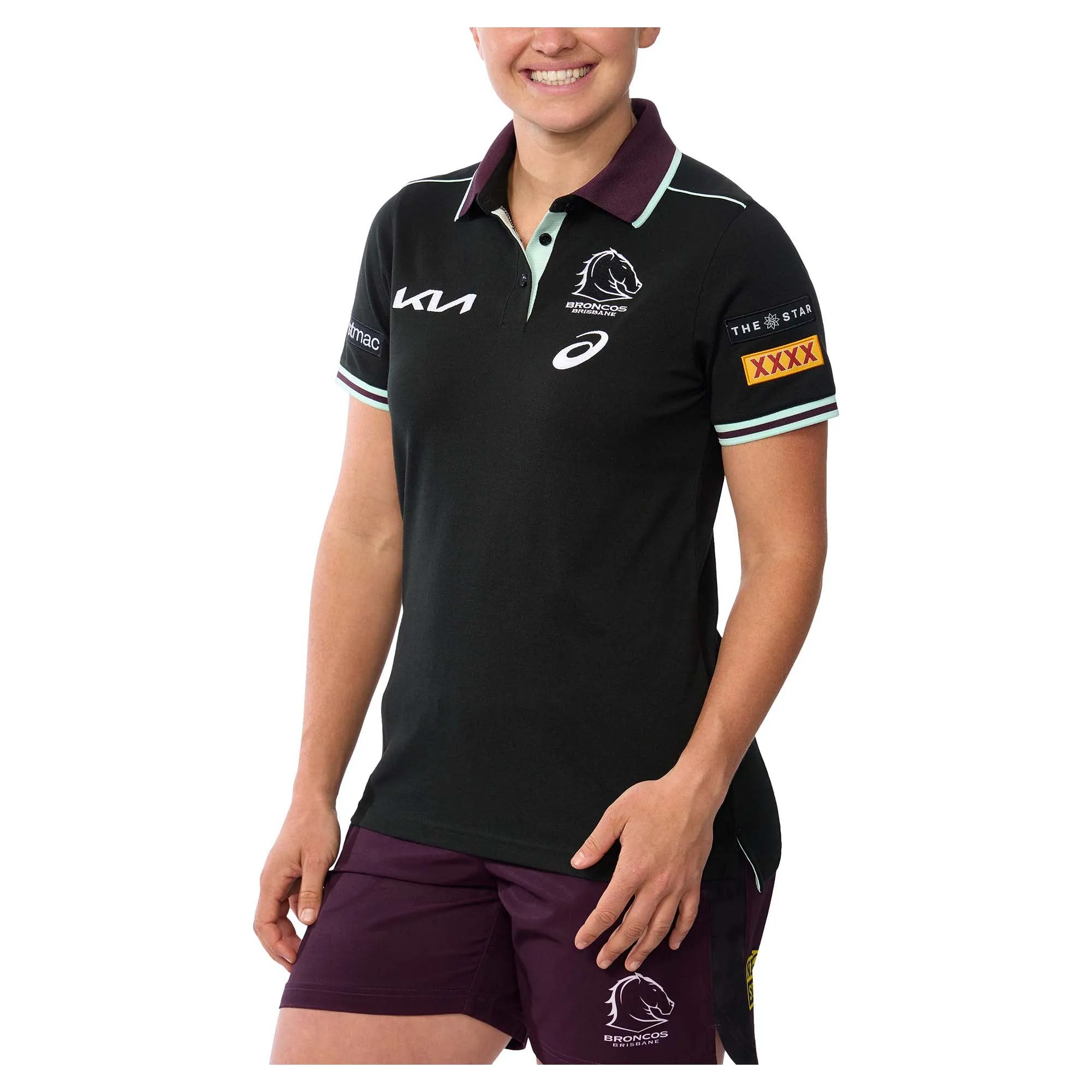 Polo d'équipe 2025 des Brisbane Broncos pour femmes