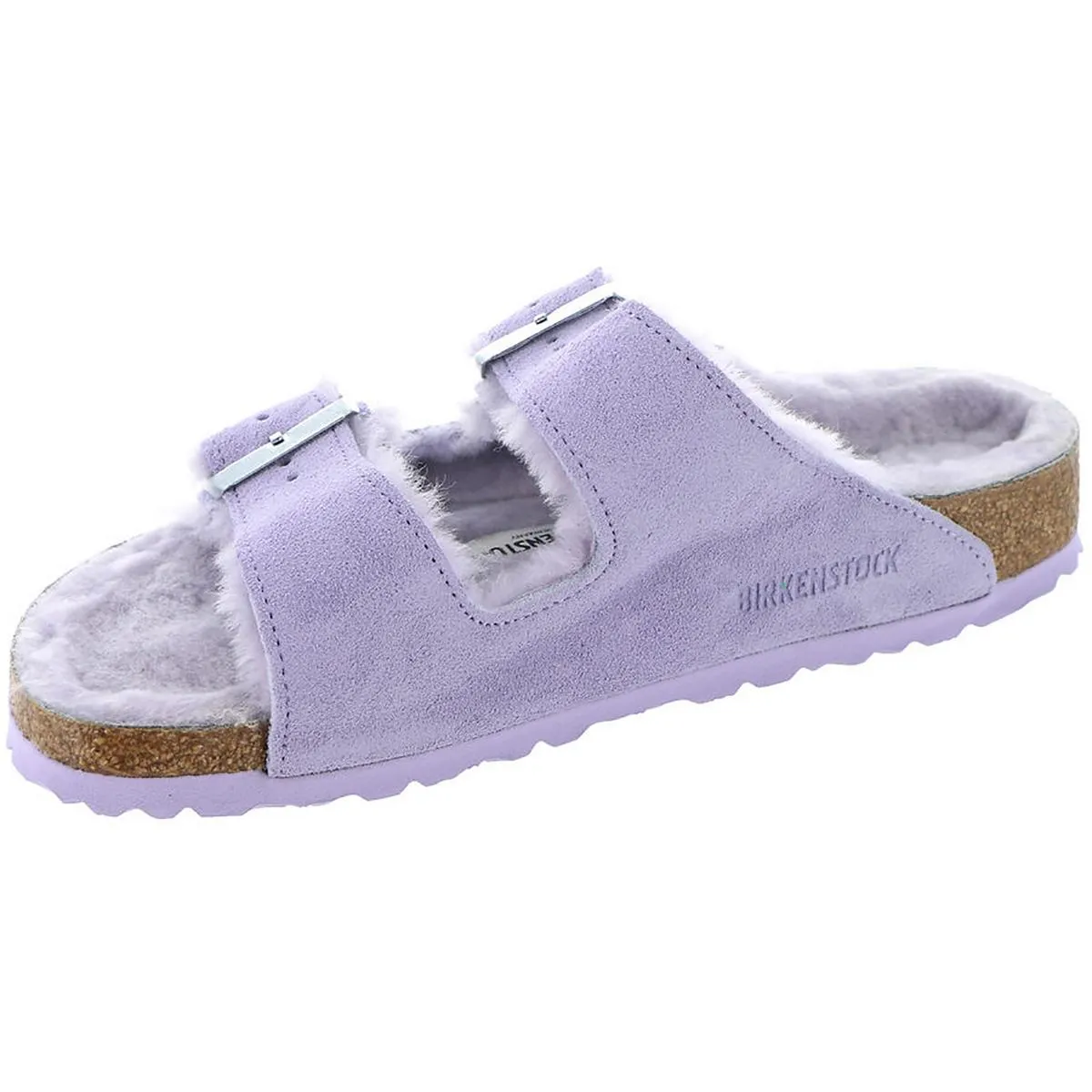 Sandales à glissière pour femmes doublées en peau de mouton suédée