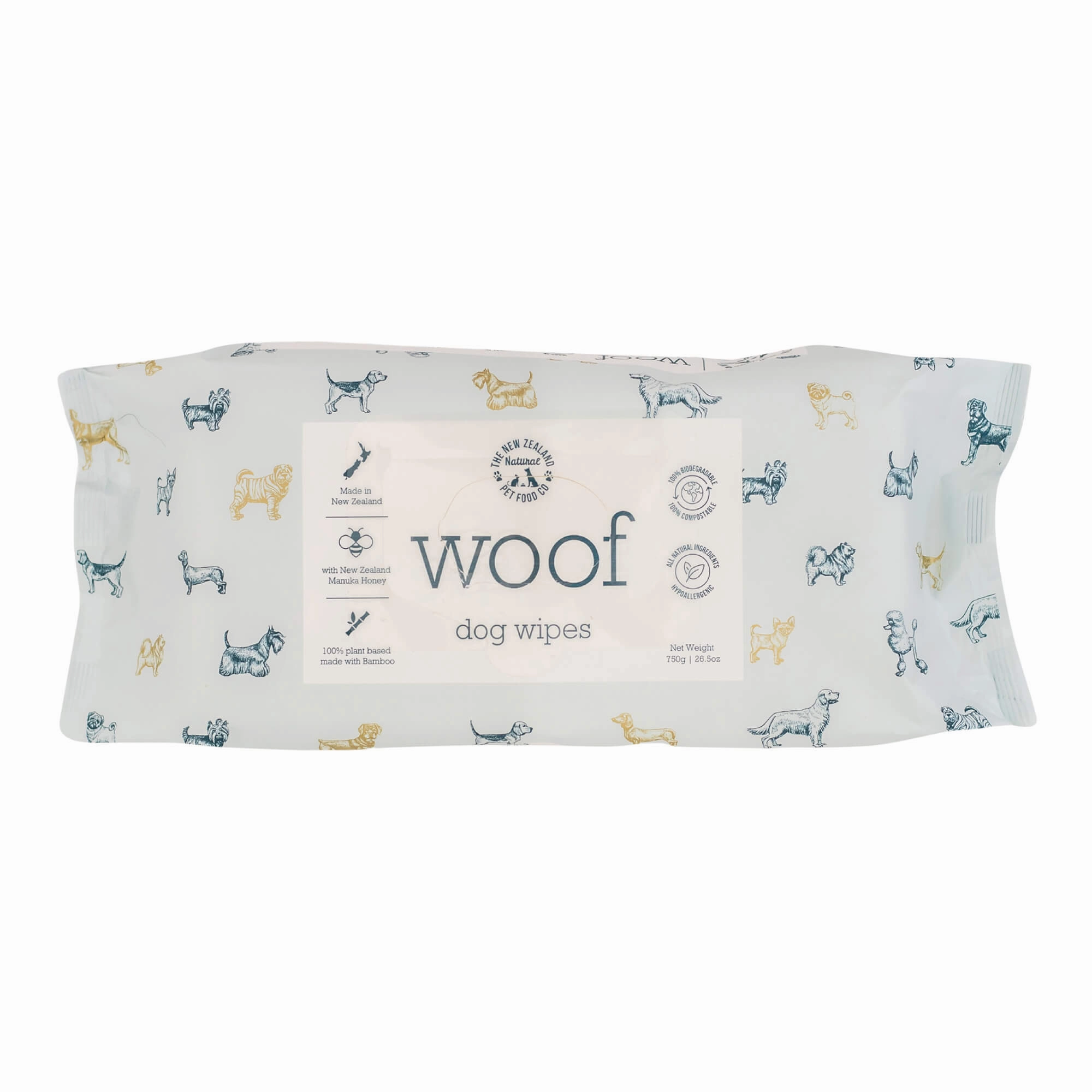 Woof Dog Wipes, Manuka Honey