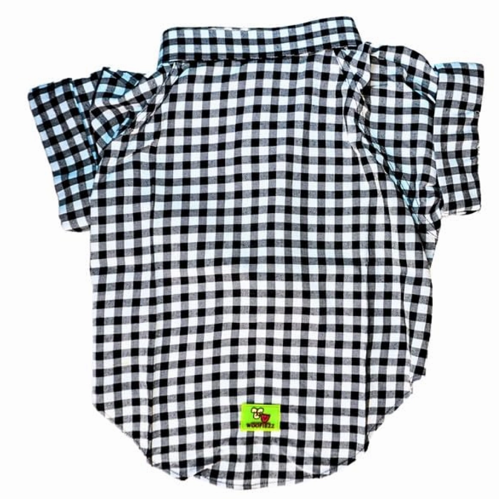 Woofiezz Monochrome Check Classic Shirt for Dogs and Cats (Black/White)