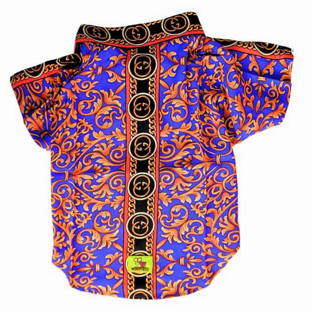 Woofiezz Statement Shirt for Dogs and Cats (Purple Gold)