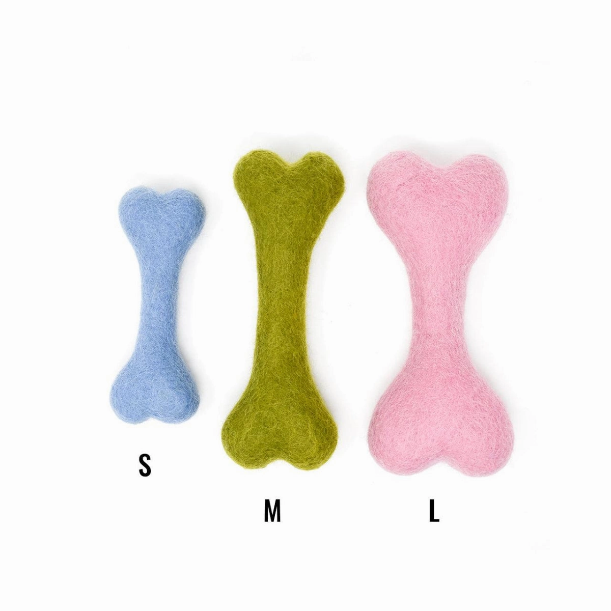 Wool Bone Dog Toy Wildflower