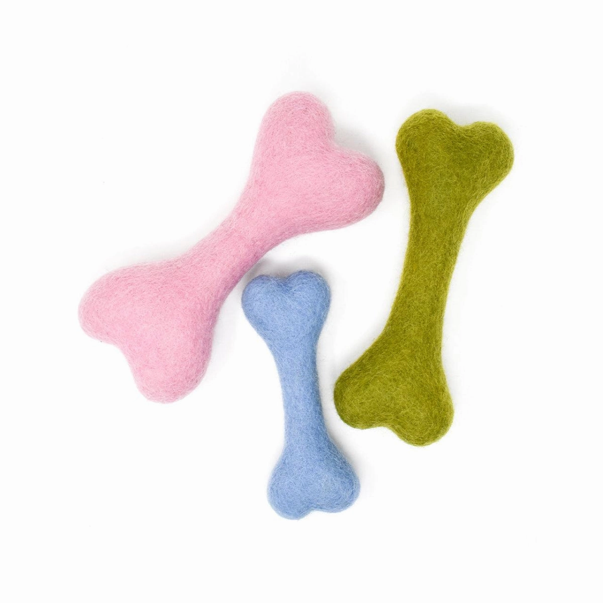 Wool Bone Dog Toy Wildflower