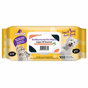 Woosh Pet Wipes Antibacterial - Argan Oil 100sheets