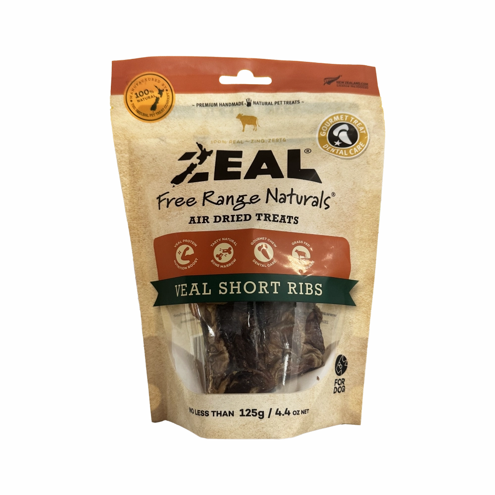 Zeal Dog Air Dried Treats Veal Short Ribs 125g