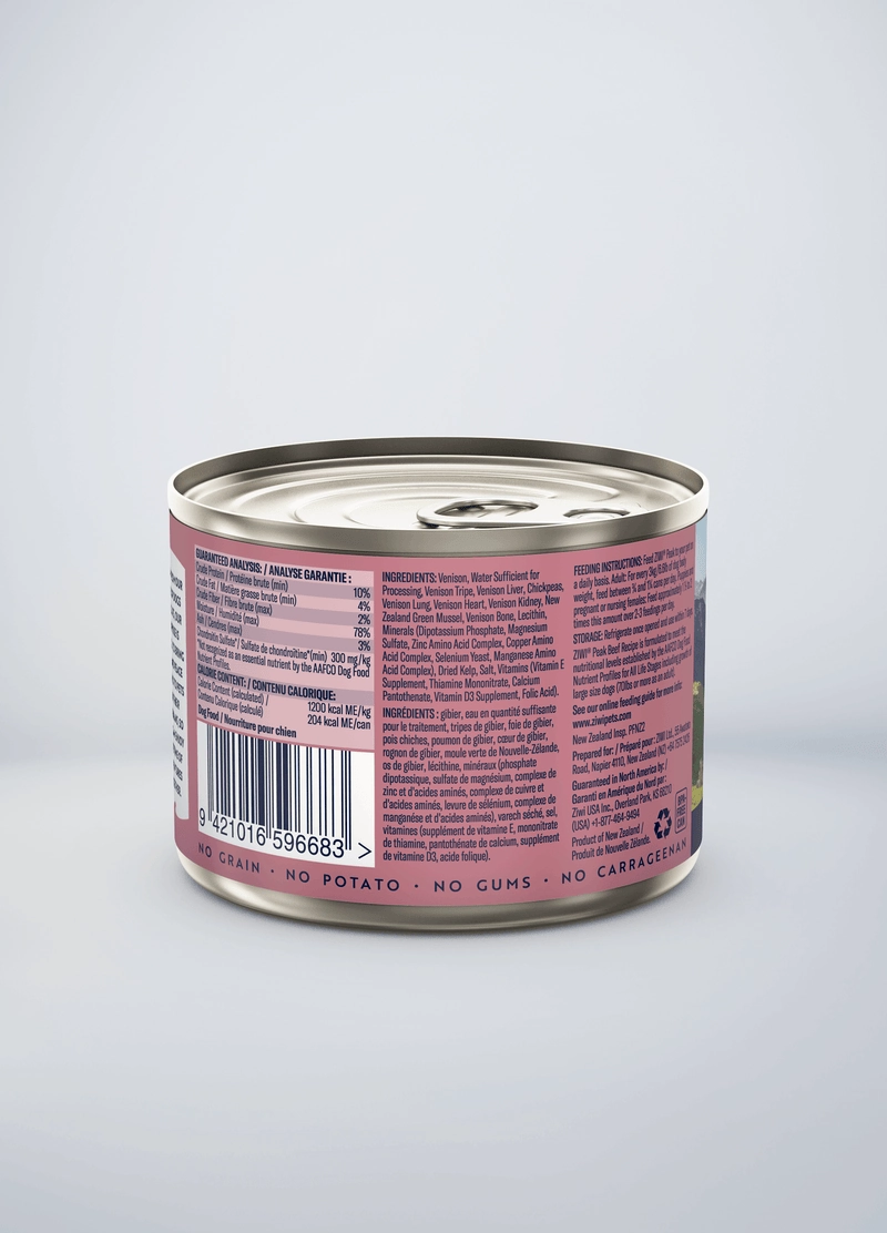 ZIWI Peak Grain Free Venison Recipe Canned Dog Food