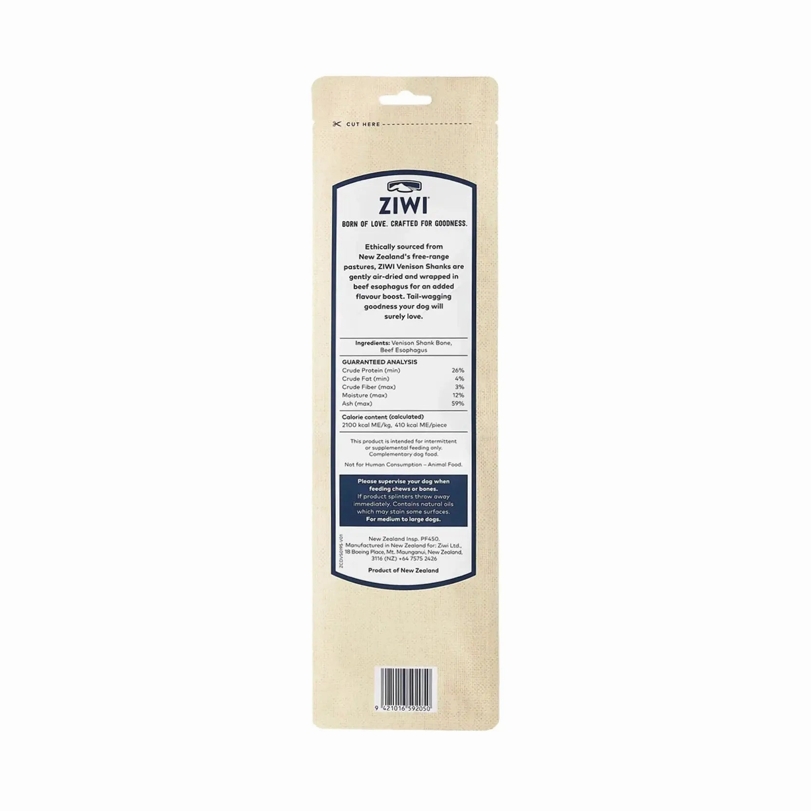 ZiwiPeak Oral Healthcare Chews Venison Shank Bone