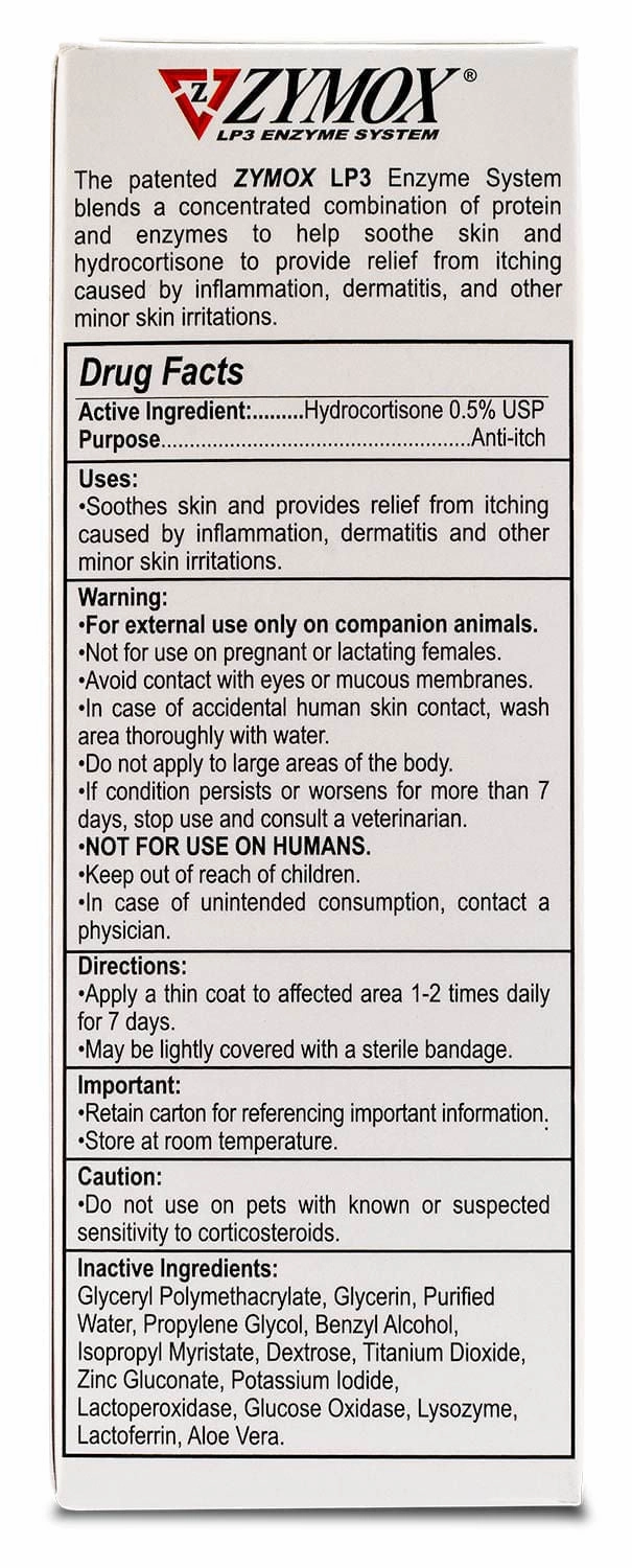 Zymox Topical Antimicrobial 0.5% HC for Dogs & Cats